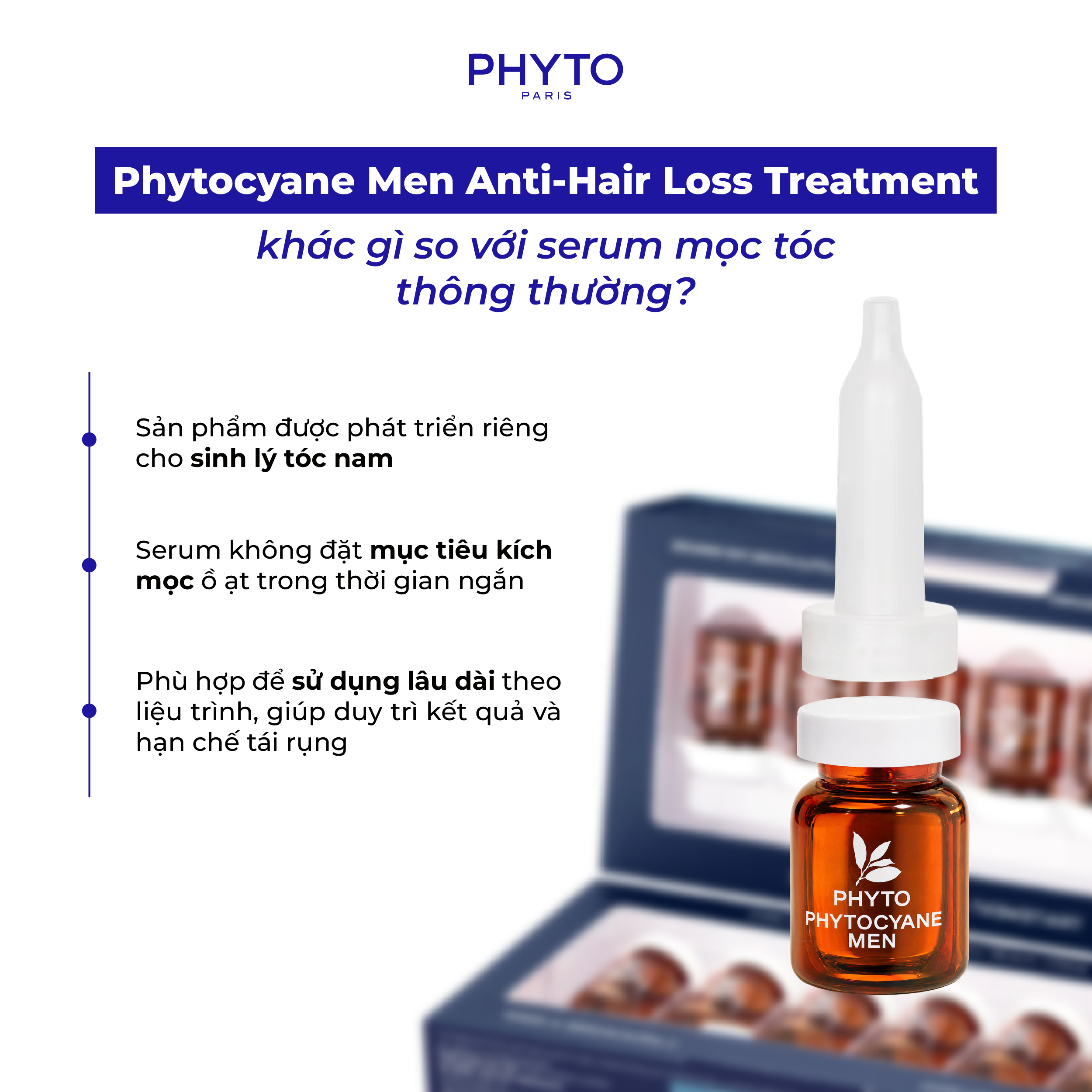Phytocyane Men Anti-Hair Loss Treatment khác gì so với serum mọc tóc thông thường?