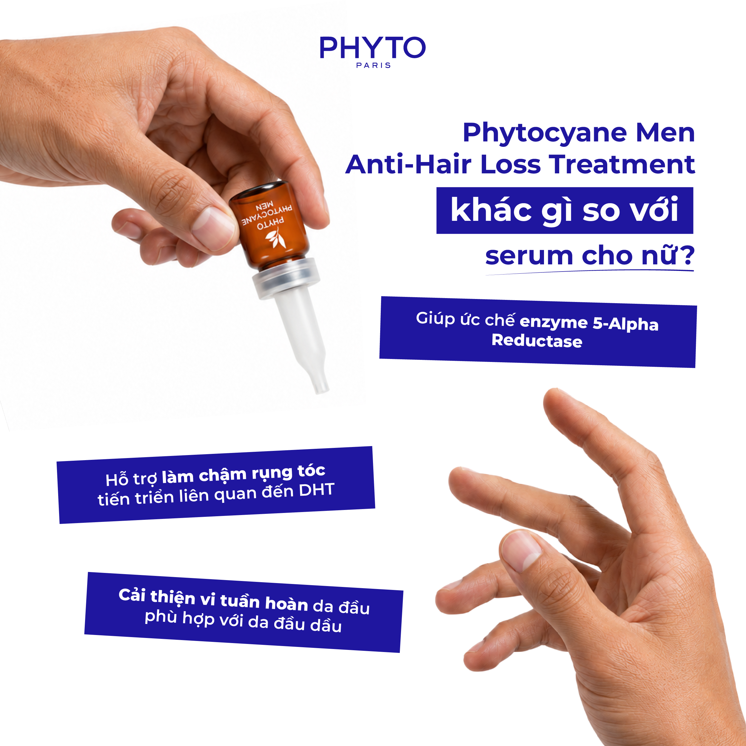Phytocyane Men Anti-Hair Loss Treatment khác gì so với serum cho nữ?