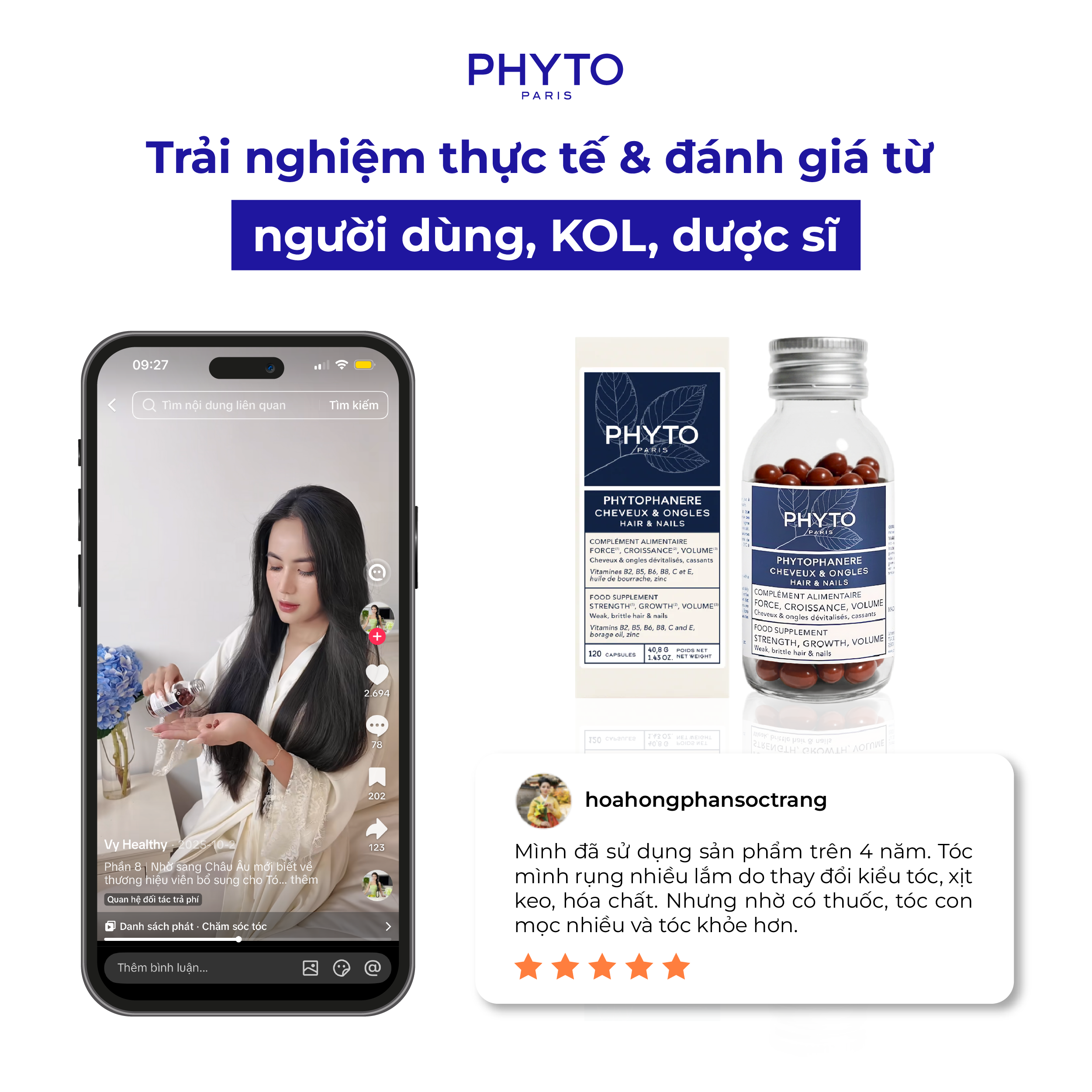 trai nghiem va danh gia Phyto Phanere tu nguoi dung KOL va duoc si